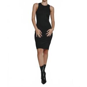 NEW 7DIAMONDS core ribbed tank dress in black